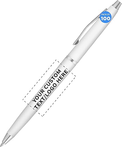 DISCOUNT PROMOS Langham - Juego de 100 bolĂgrafos personalizados, paquete a granel personalizado, tinta negra, ideal para oficina, escuela, DISCOUNT PROMOS Langham - Juego de 100 bolĂgrafos personalizados, paquete a granel personalizado, tinta negra, ideal para oficina, escuela,