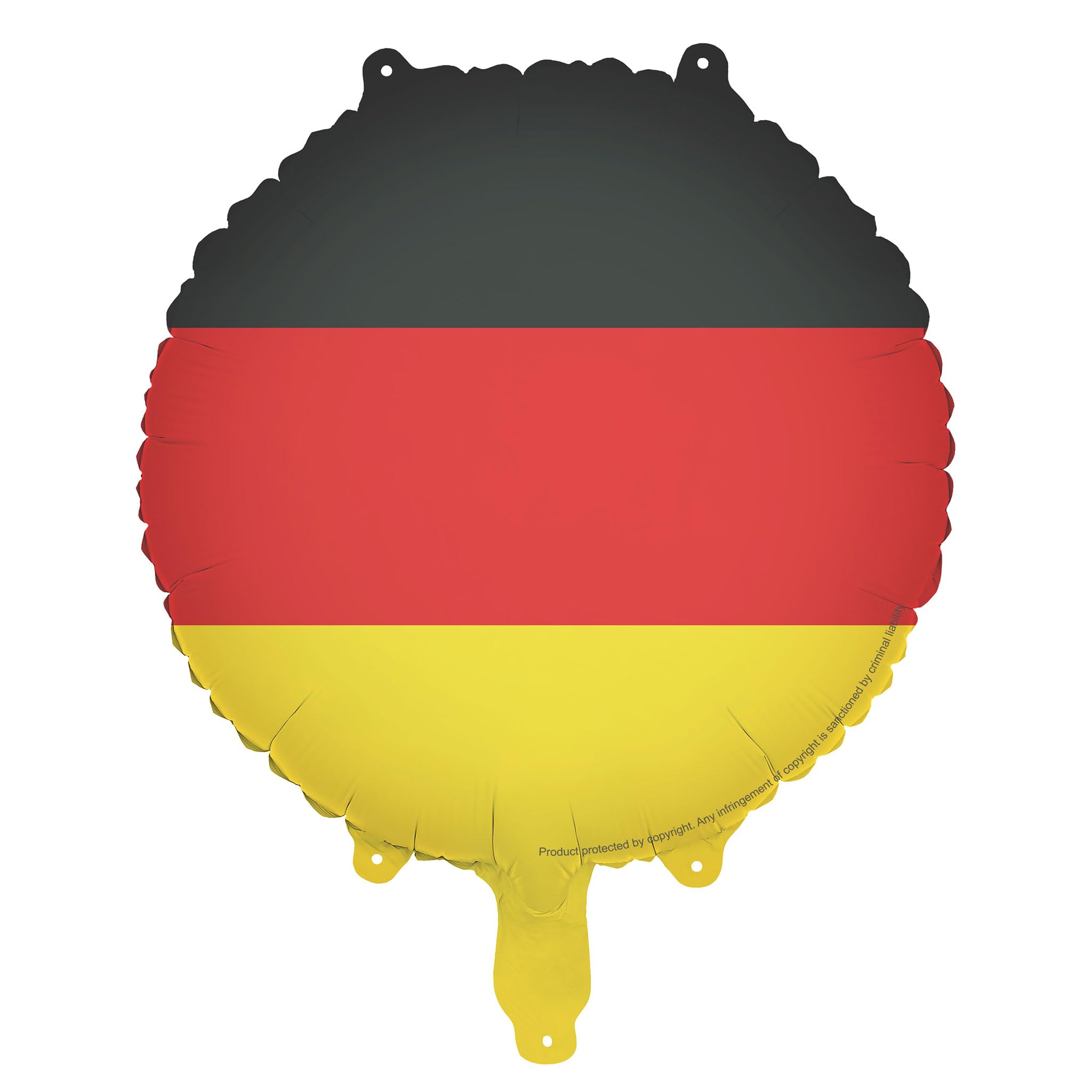 Folienballon Deutschland Flagge 35cm Schwarz/Rot/Gelb | Ballon für Helium oder Luft - Deko für Fußball WM EM - Fanparty Nationalfeiertag Länderparty Deutschland