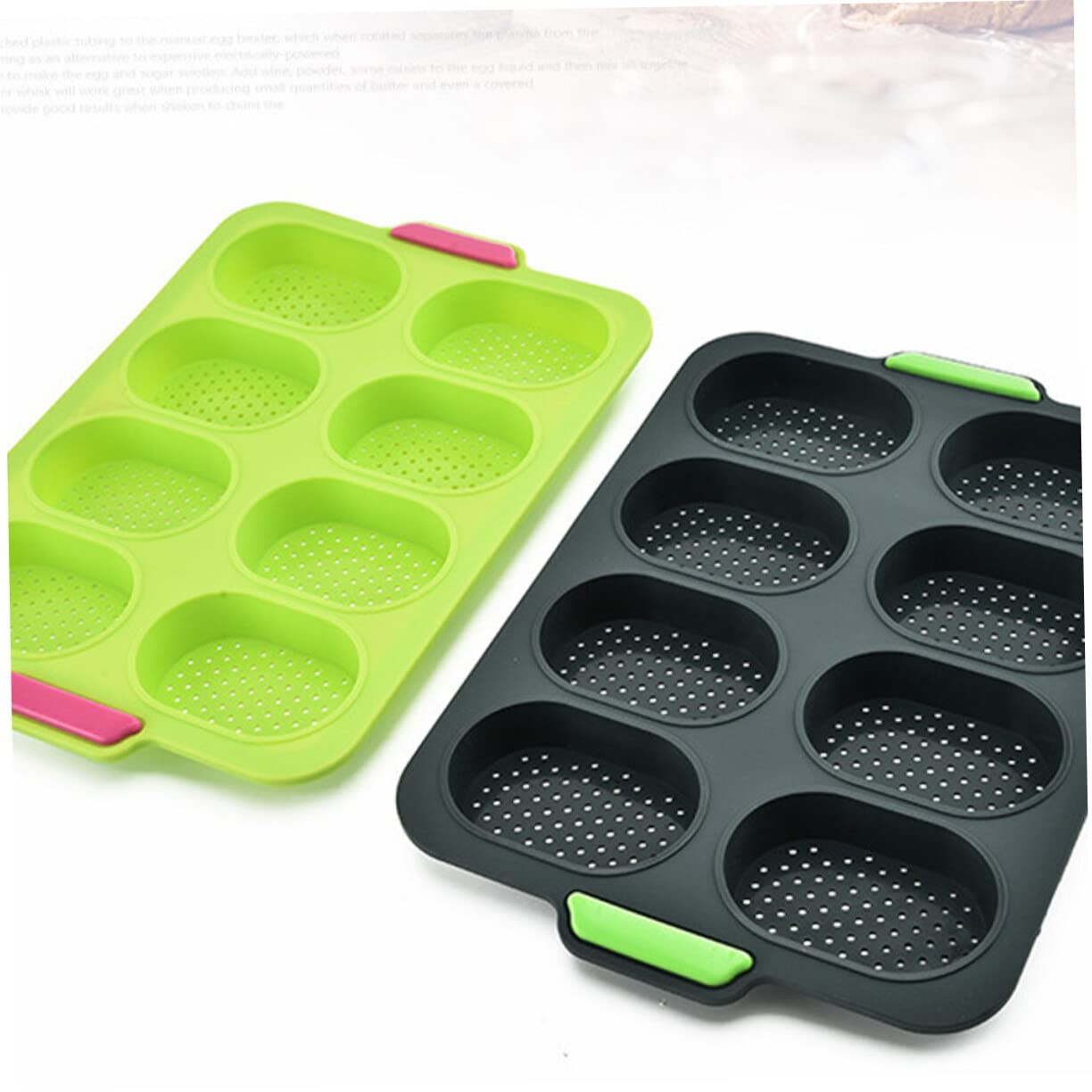 8 rollos de moldes de goma de silicona for hornear pan, herramientas de decoración, bandeja for pan, magdalenas, gelatina verde, brownie