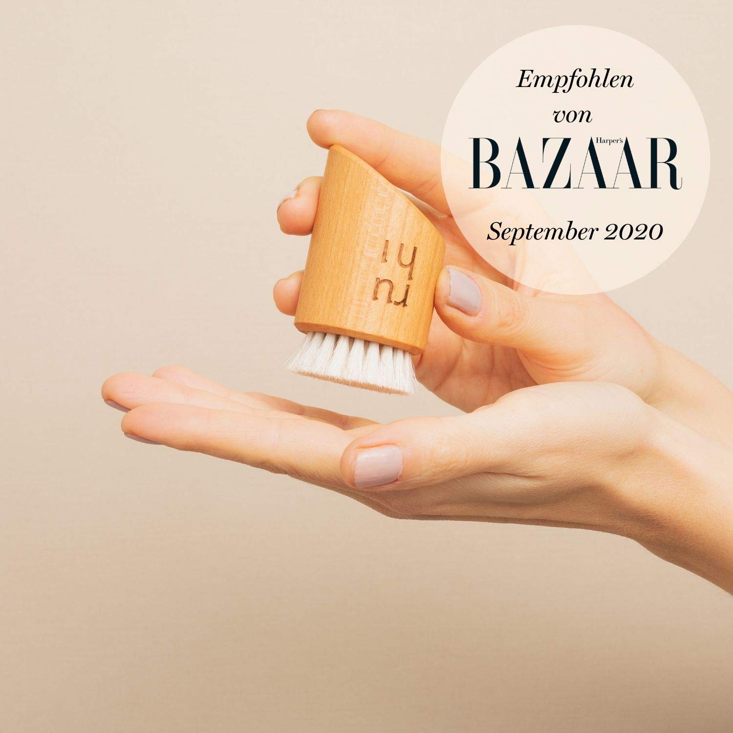 ruhi® Gesichtsbürste zur Trockenbürsten Massage/gefertigt in Deutschland/ 100% Naturborsten/regionales Buchenholz/dry brush face/Trockenbürste, Peelingbürste Gesicht