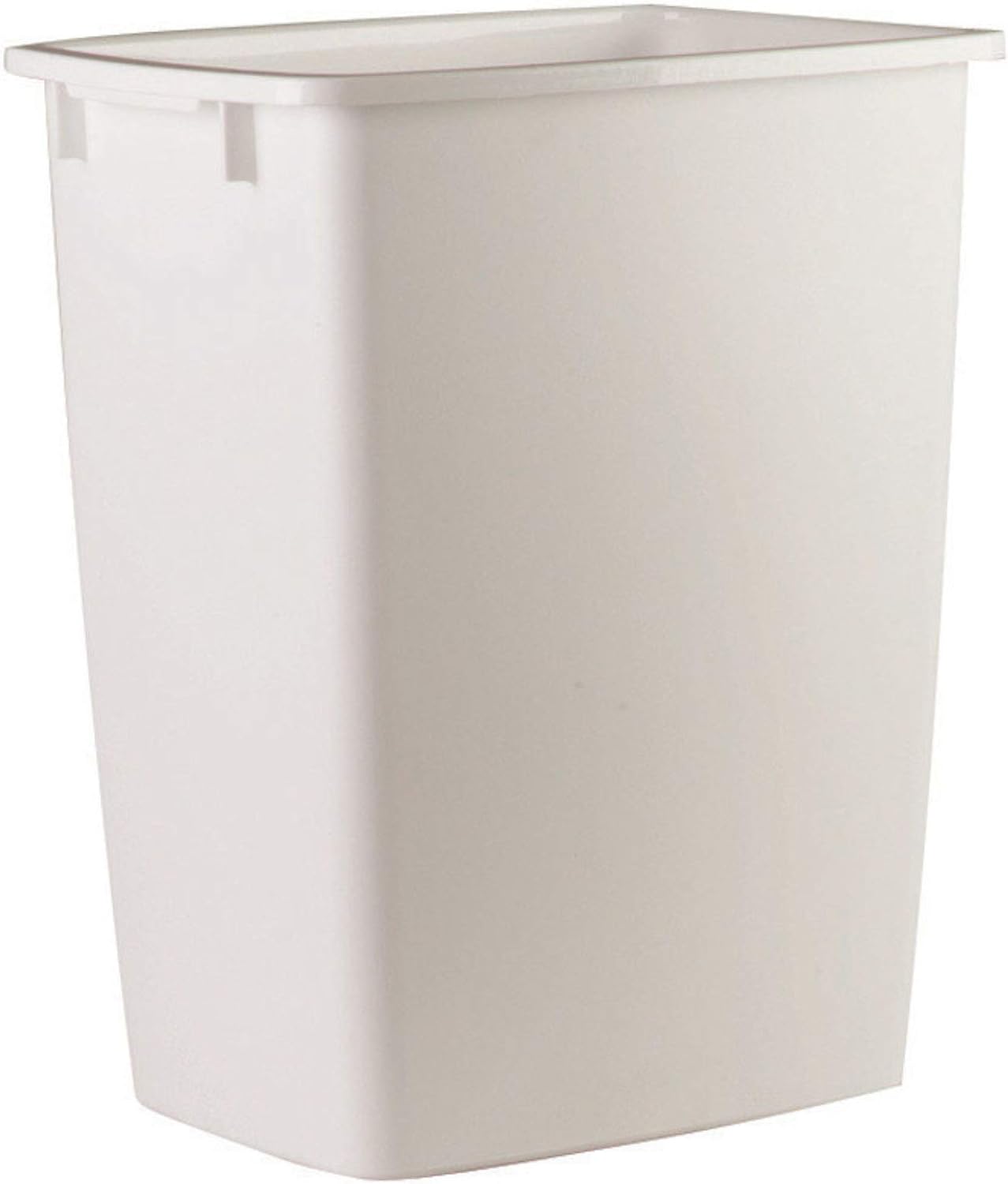 RHP2806TPWHI Open-Top Wastebasket, Rectangular, Plastic, 9 gal, White