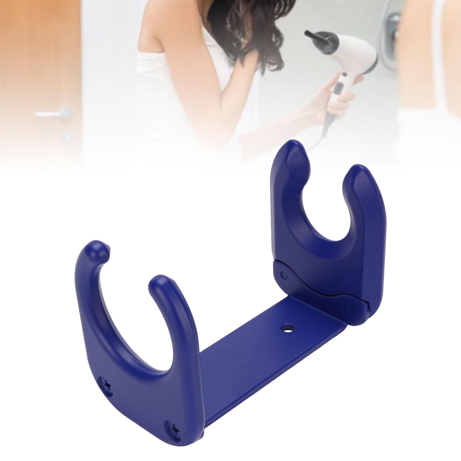 Hair Dryer Wall Mount Metal Blow Dryer Holder Rack for Home Hotel for HD08 HD15 HD16 HD18 (Blue)