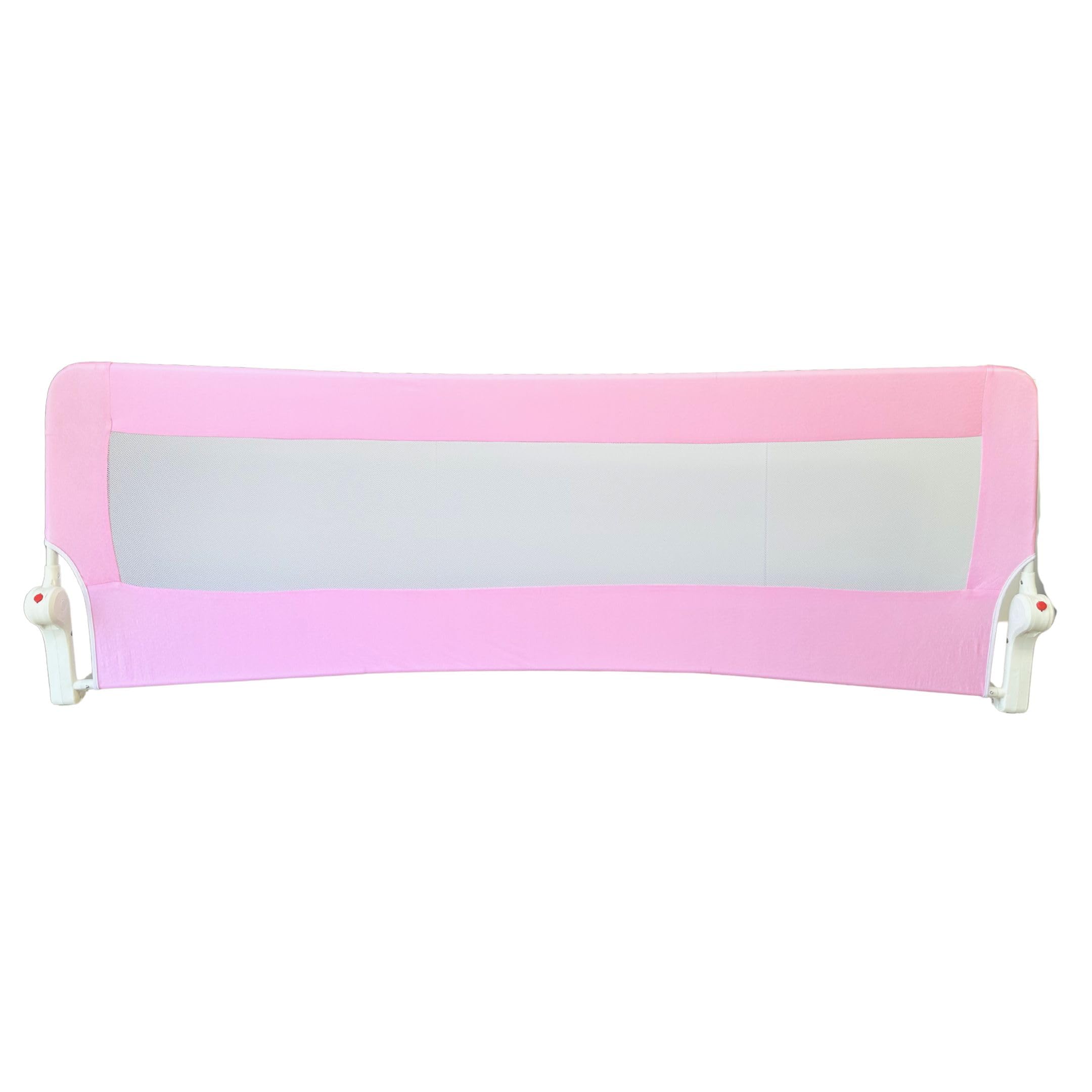 Foldable Children’s Bed Guard Rail 180cm x 60cm – Extra Tall Safety Barrier with Removable Cover – Portable & Dismantlable for Travel – Screw-Fix Extra Security – BS Certified Toddler (Pink)