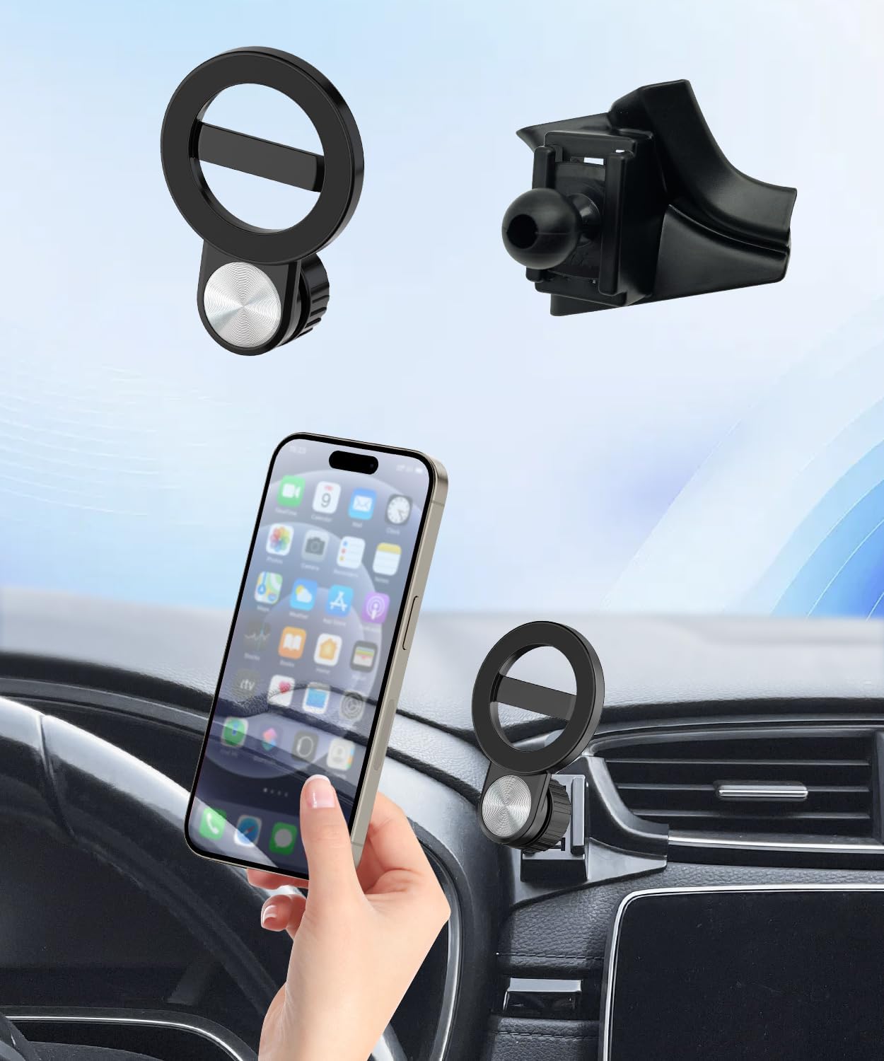 Car Phone Holder for Honda CRV CR-V 2007 2008 2009 2010 2011 Auto Accessories, Cell Phone Mount Compatible with MagSafe, 360° Rotation, Hands Free Not Affect Air Vent