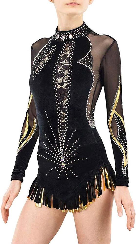 B1443【インザムード】日本製☆ピンク×黒/メッシュ/ラテンドレス☆社交