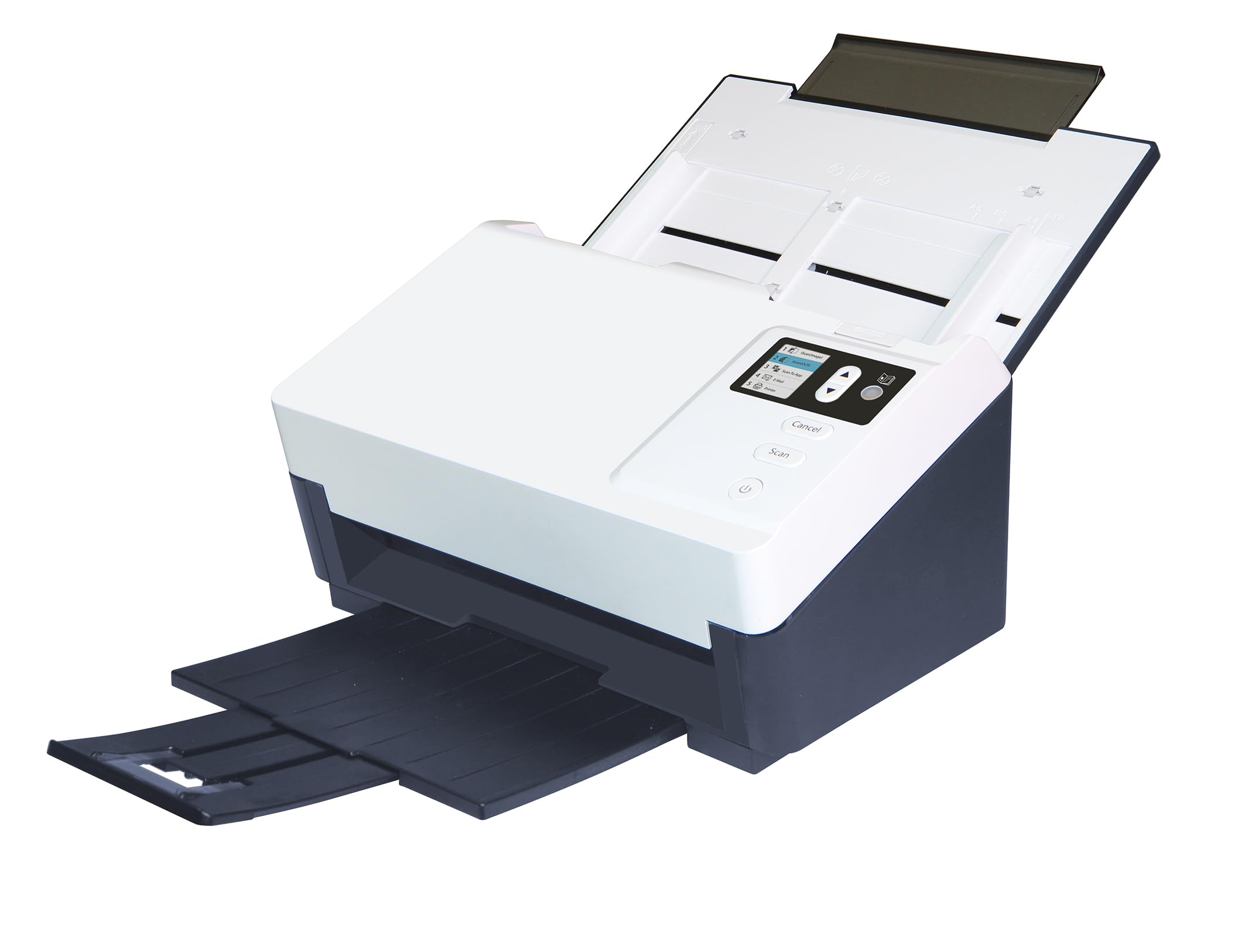 Avision AD545GN Dokumentenscanner, Duplex-Scanner mit automatischem Einzug, 60 Seiten/Min., USB & LAN, Reisepass-Scan, für Büro und Verwaltung