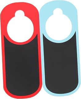 NUOBESTY 2piezas Colgadores De Puerta Pizarra Reutilizables Con Doble Cara Para Oficina y Hogar Señales De Tiza Resistentes y Prácticas Para Manijas De Puerta Rojo y Azul