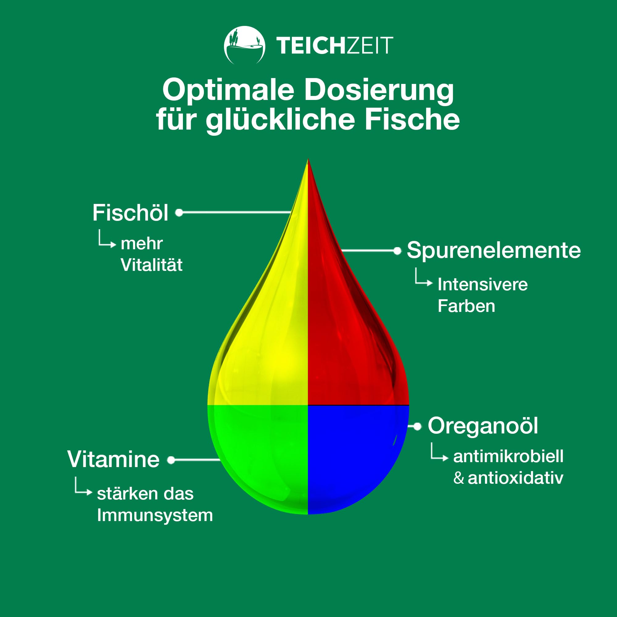 Teichzeit Biotop Futter Sink | Fischfutter für Teichfische | sinkendes Teichfutter | Futter für Gartenteich Fische | 3kg