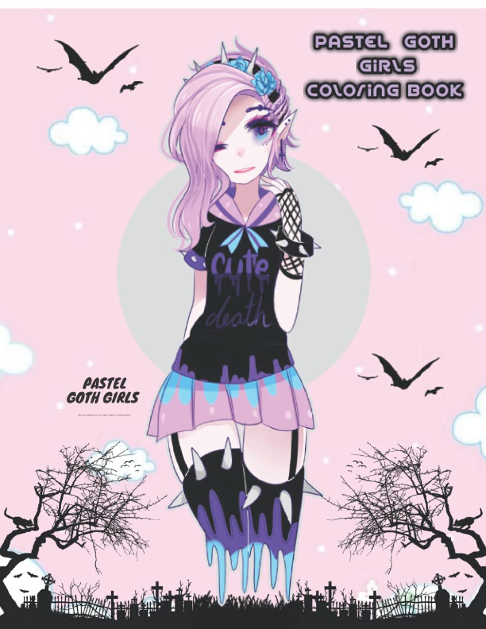 Buy Pastel Goth Girls Coloring book For adults Contains Drawing of