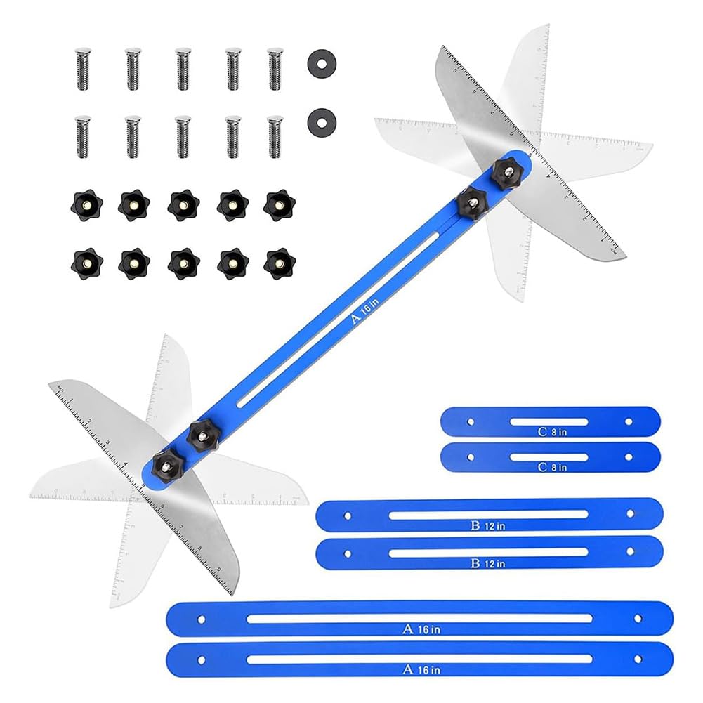 Tuidzljd Stair Treads Gauge Template Tool,Stair Jig, Measuring Stair Tool, Shelf Scribe Tool For Stairs, Cutting Drywall