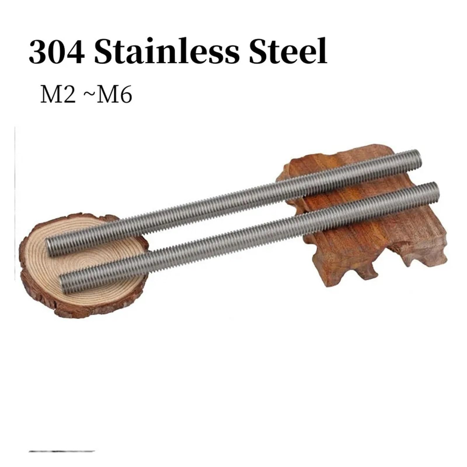 Gewindestange aus Edelstahl, Stainless Steel Full Thread Headless Bolt Stud Multiple Sizes(10pcs,M6x500)