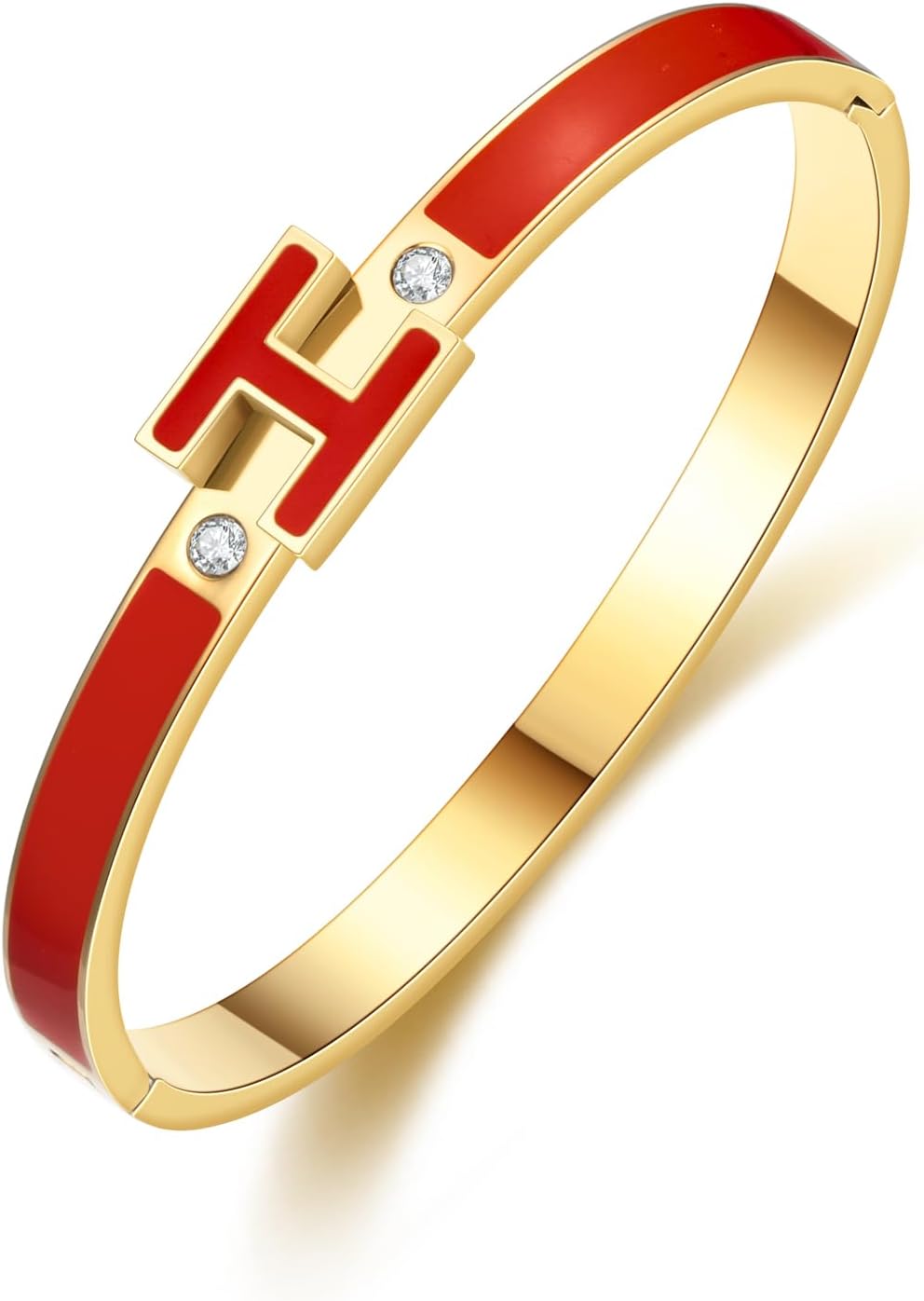 H Bracelets for Women,H Bangle Bracelets,Dainty 18K Gold Plated Bracelet,Easter Christmas Mothers Day Gifts for Womens