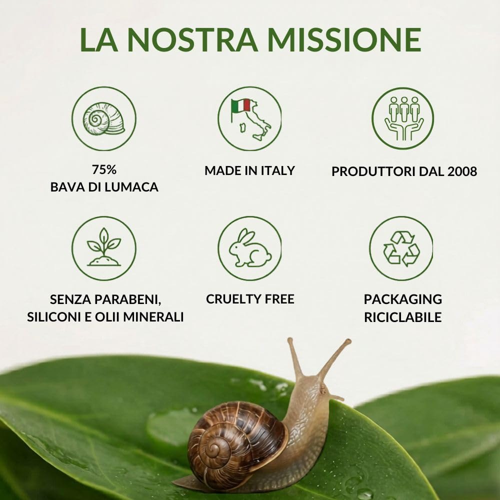 Helix Extra Crema Viso Bava di Lumaca 75% – Antirughe, Antimacchie – Idratante per Pelle Normale, Secca e Matura – Made in Italy 50ml – Confezione Doppia 2 x 50ml