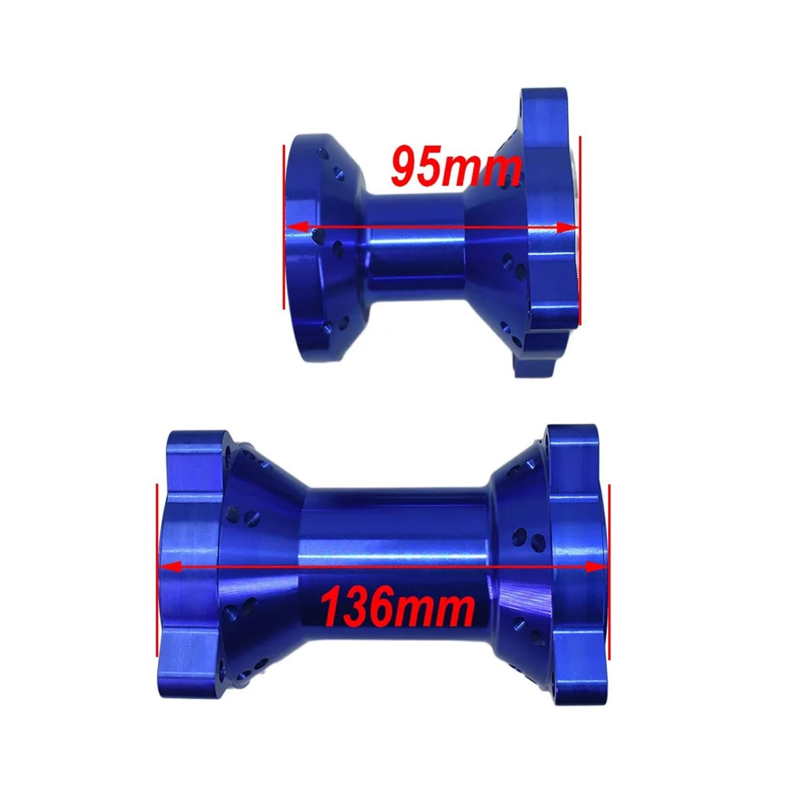 Vorderradfelge Dirt Bike Felgennabe 15 mm Radachsloch vorne und hinten für 10 Zoll, 12, 14, 17 Räder Motorrad(Red Set)