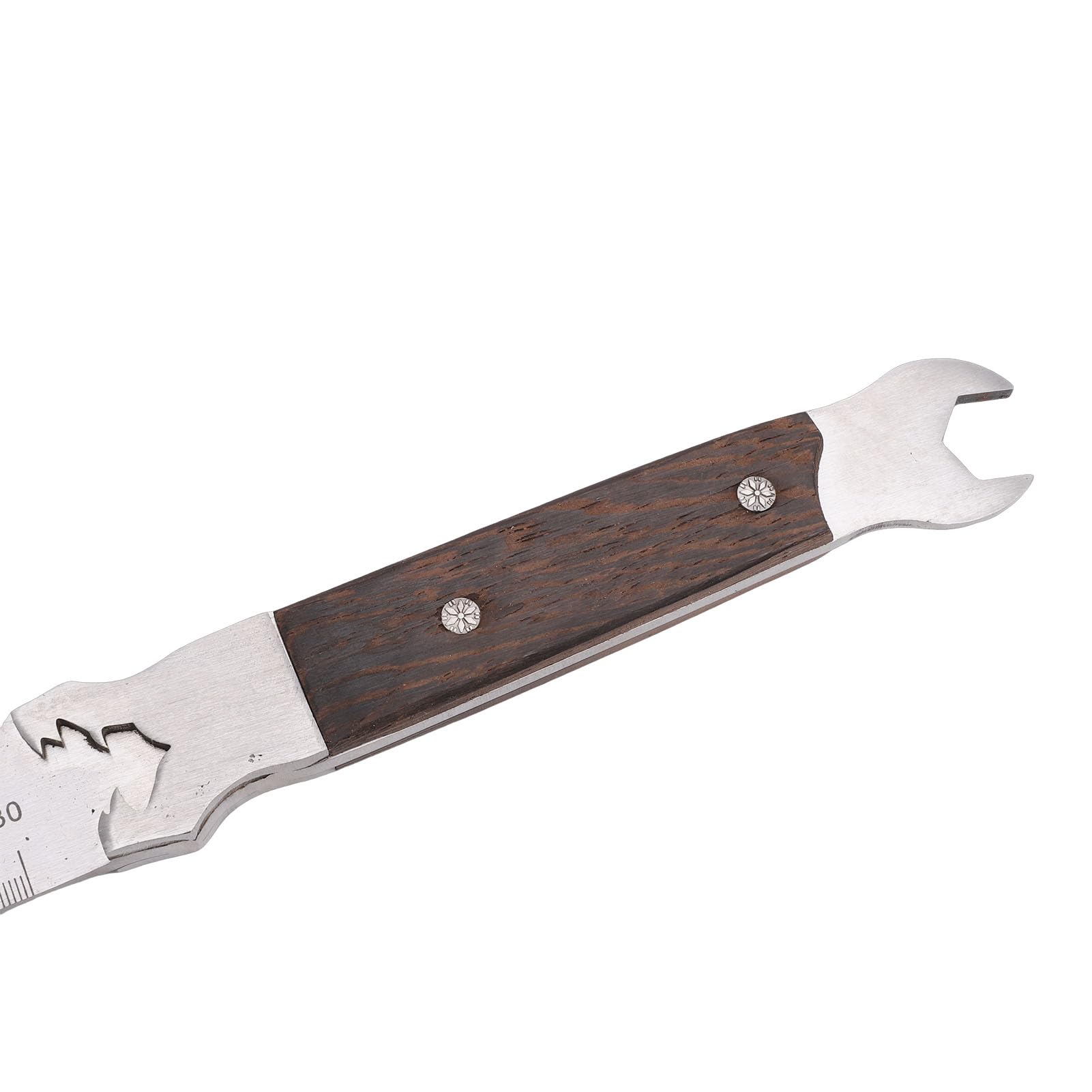 Yosoo Health Gear Righello in Metallo, Strumento di Misurazione in Acciaio Inossidabile con Manico in Tiglio, 30 Cm per Architetti e Falegnami