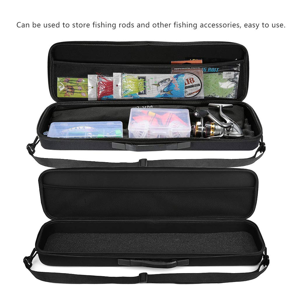 Bolsa de Pesca Portátil Material EVA Duradero a Prueba de Golpes para Cañas de Pescar y Almacenamiento de Aparejos 24,6 X 6,5 X 2,8 Pulgadas (con Correa para el Hombro)