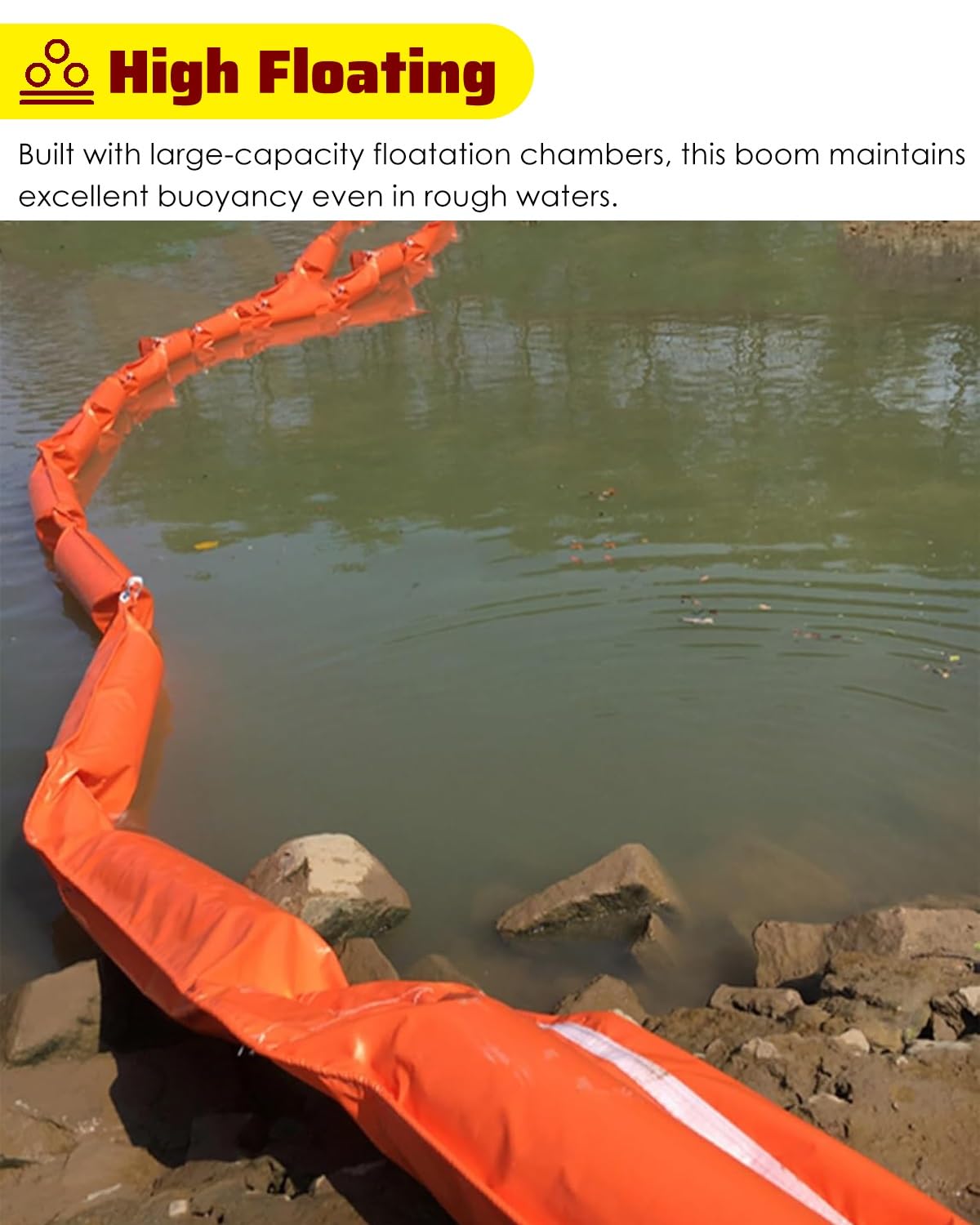 Barriera Galleggiante Assorbente Barriere Galleggianti per Il Controllo Dell'inquinamento Delle Acque Contro Le Fuoriuscite di Petrolio, Tappi di Contenimento di Detriti e Rifiuti per Porti, Laghi, Ba