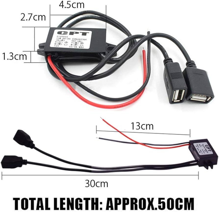 Amazon.co.jp: Hiro 車用USB電源ポート DC電圧変換コンバーター