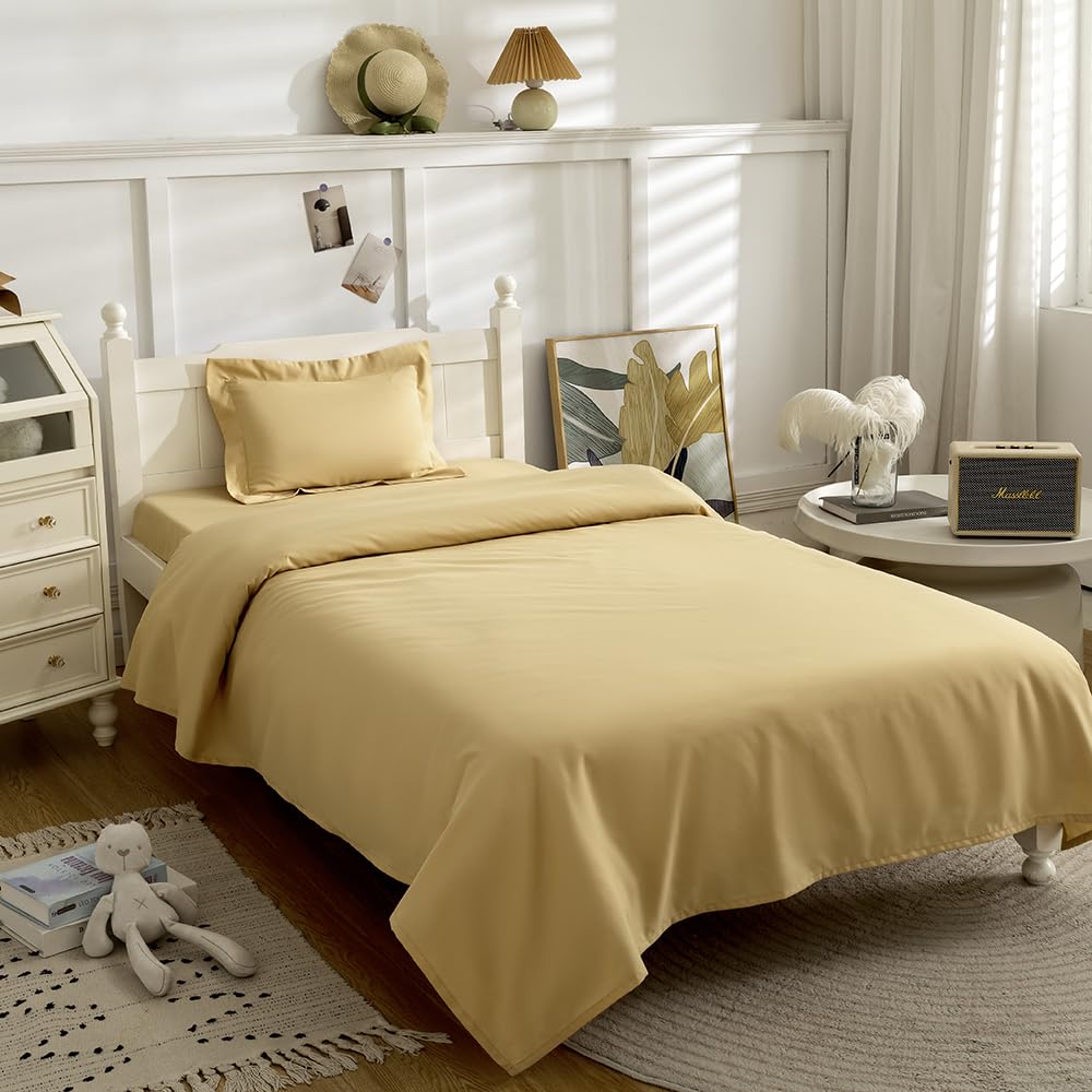 3 Piece Toddler Sheet Set,Golden,Toddler Bed Sheets