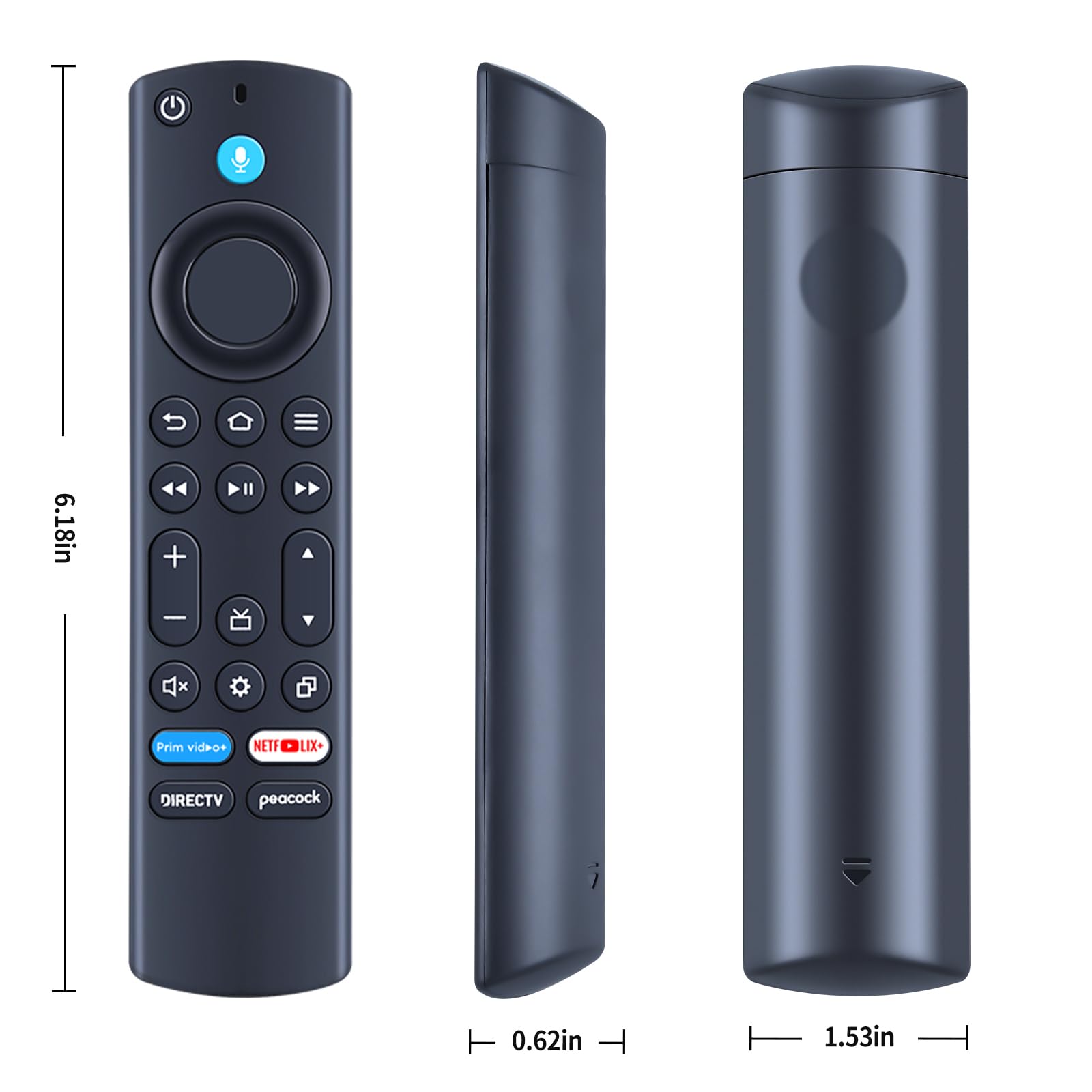 ZWP NS-RCFNA-21 Rev F Telecomando vocale di ricambio adatto per TCL TV 75Q650F, 65Q650F, 55Q650F, 75S450F, per Toshiba 75C350LU, 55C350LU, per Insignia TV NS-55F301NA22, con pulsanti DirecTV Pavone