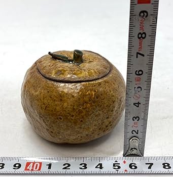 益子焼き 香合　みかん茶入 茶道具 益子焼き 香合 みかん茶入 茶道具