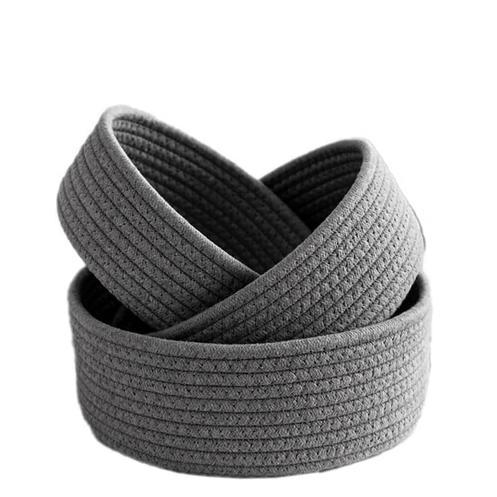 Duories Round Storage Basket, Cotton Rope Braided, Changing Table Organiser, Bathroom Organiser, Baby Toy Organiser