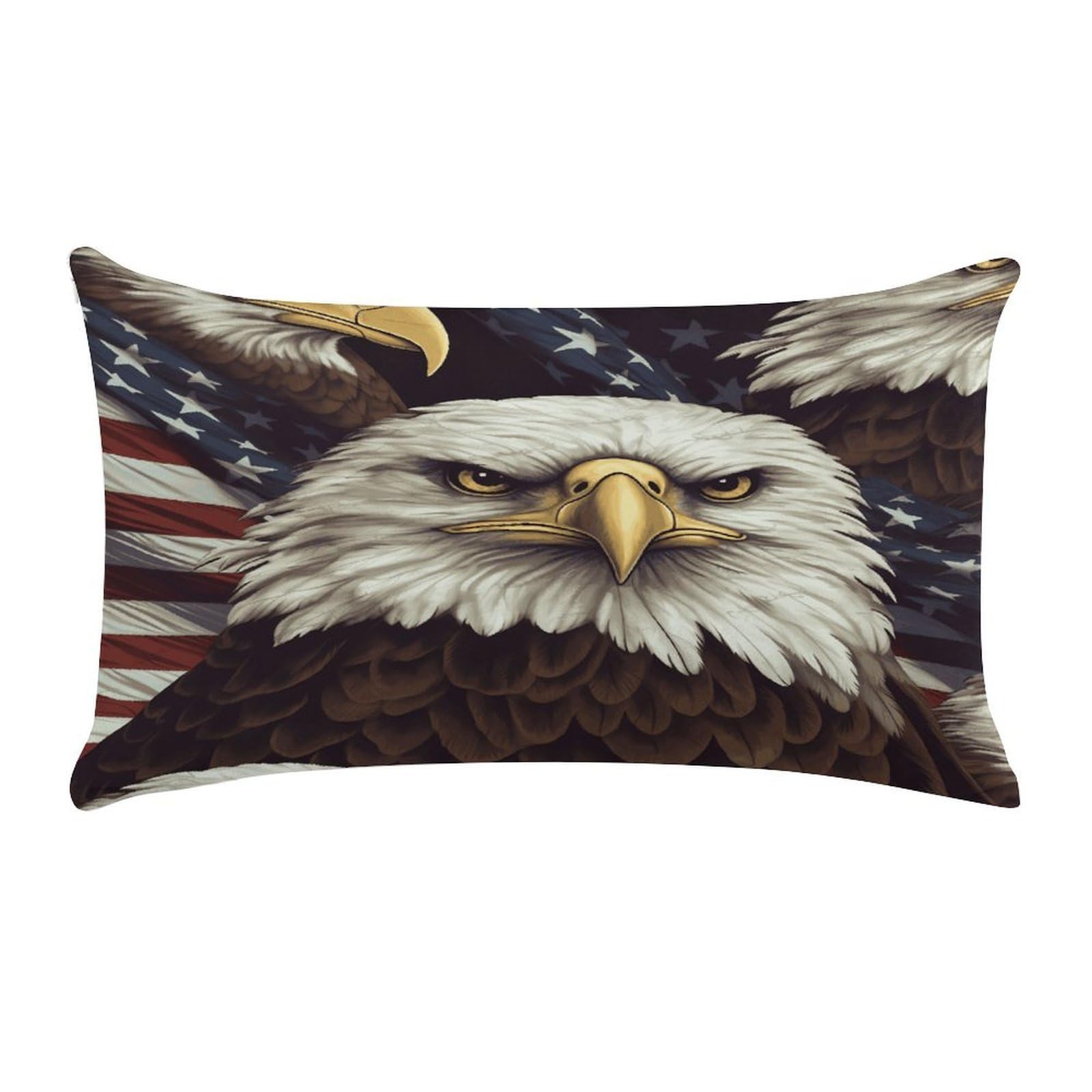 VstaDank Bald Eagle Throw Pillow Covers Rectangular Cushion Case Short Plush Pillowcase with Zipper Luxury Cozy Lumbar Pillows Shells Decorative Pillow Shams 12 X 20 Inch