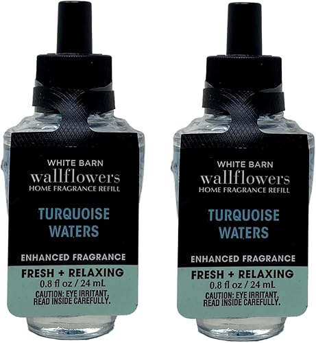 Bath & Body Works Turquoise Waters Wallflowers - Recambios de fragancia para el hogar, paquete de 2
