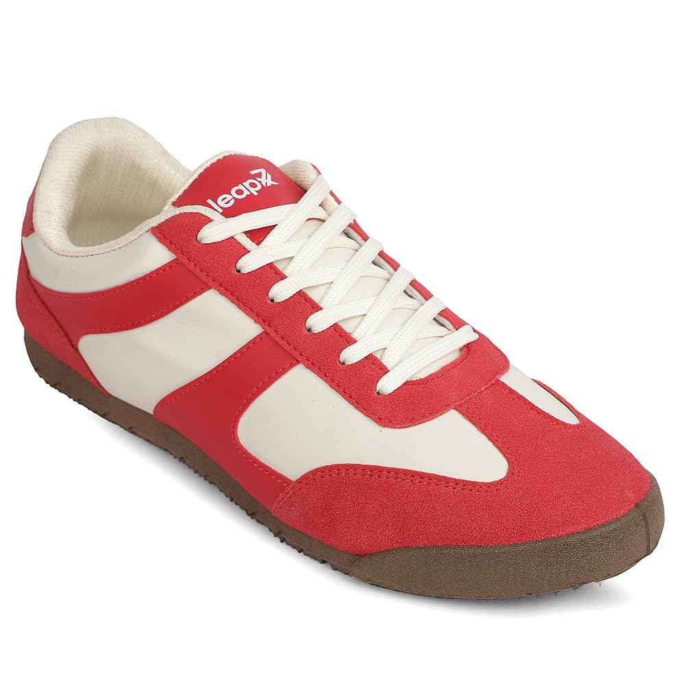 Leap7X DECIAN-4E Men Casual Lacing Red & Brown Sneakers with Comfortable Sole-image-11