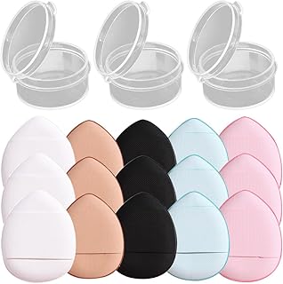Mini Fingertip Powder Puff Set 15pcs with 3 S...