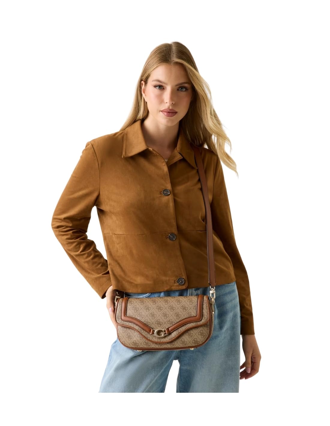 GUESS DEA GIRLFRIEND SATCHEL, COLOR CLO - COAL LOGO CLO - COAL LOGO - COAL LOGO ONE Size