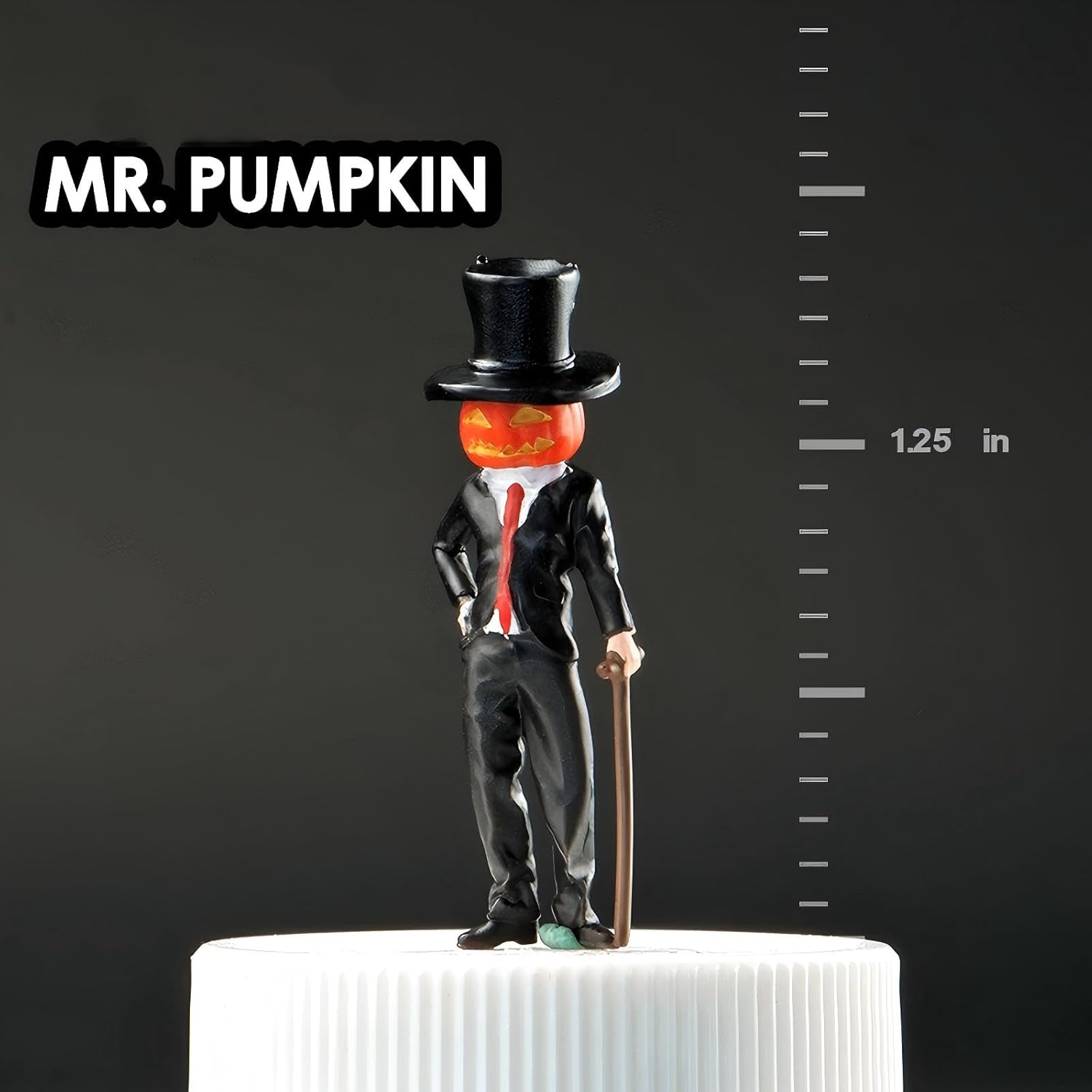 4Pcs 1:64 Scale Halloween Miniature Figure Set - Pumpkin Ghost, Witch, Reaper & Pumpkin Gentleman, Resin Diorama Props for Miniature Scenes & Collectors（Z024）
