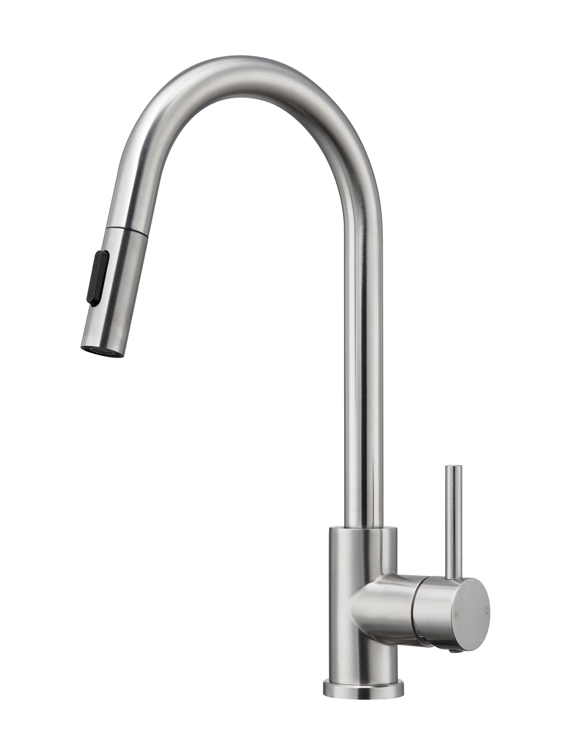 Yardmonet Brushed Nickel - 161 Kitchen Mixer Taps 1 Hole, Kitchen Tap With Pull Out Spray, High Arc Swivel 360 With 2 Spray Mode Kitchen Faucet (Brushed Nickel)