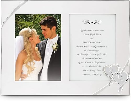 Lenox True Love 812614 - Marco de invitación doble, 9 pulgadas, metálico