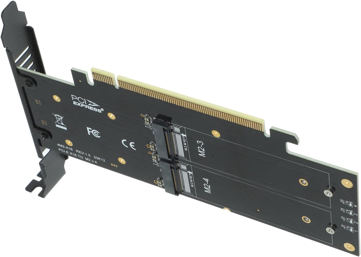 Nvme Pci E Adapter Card Port to Pci Express Converter with Dual Dc Power Module Gold Plated Durable Contacts Stable High Speed Data Transfer for Server Chassis