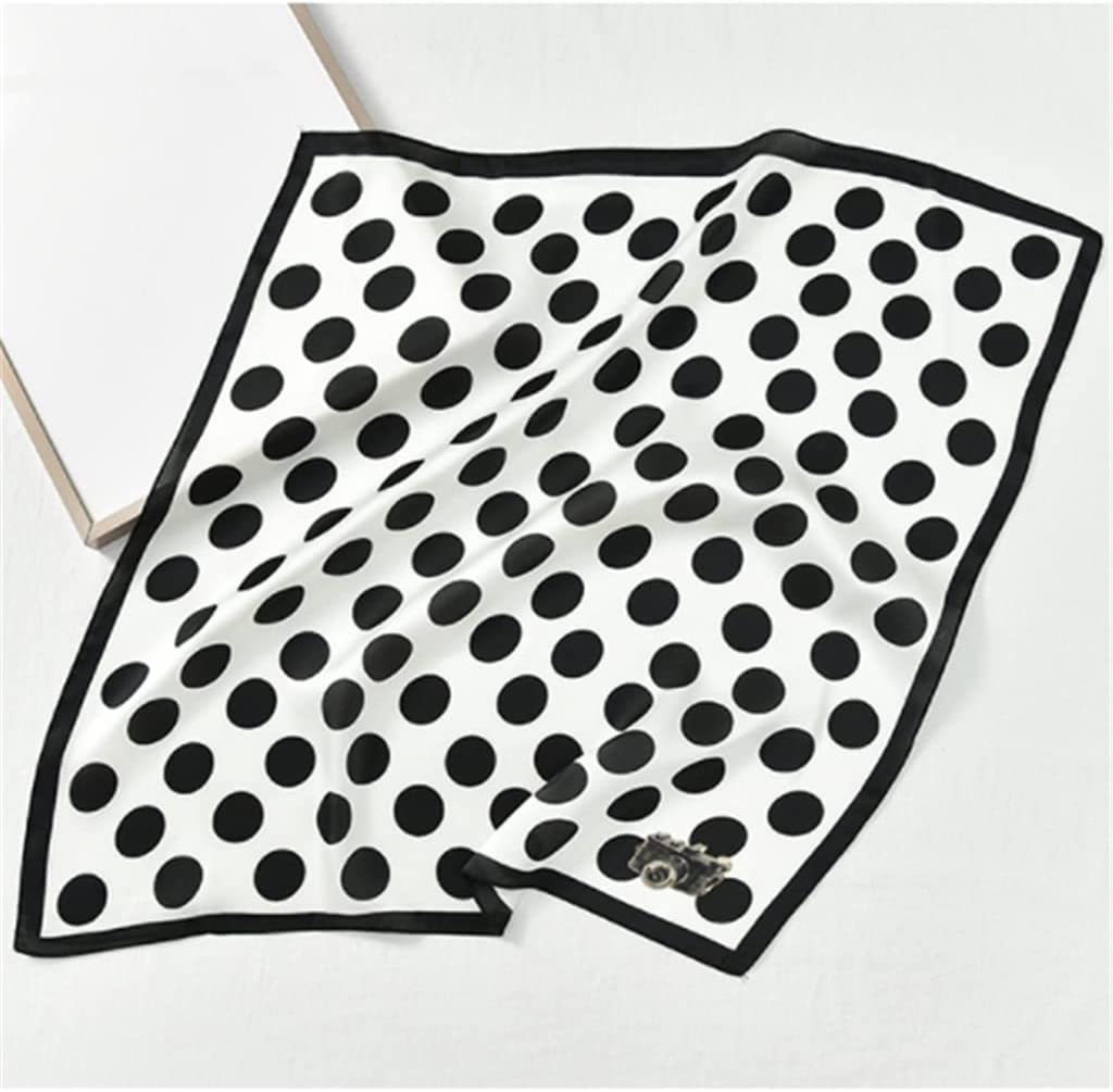 Bufanda de Mujer Bufanda Cuadrada Estampado de Corbata de Pelo Pañuelo de Seda Satinada Pañuelo de Cabeza para Mujer Bufanda de Seda de Tira Larga pequeña (A 60 * 60 CM)