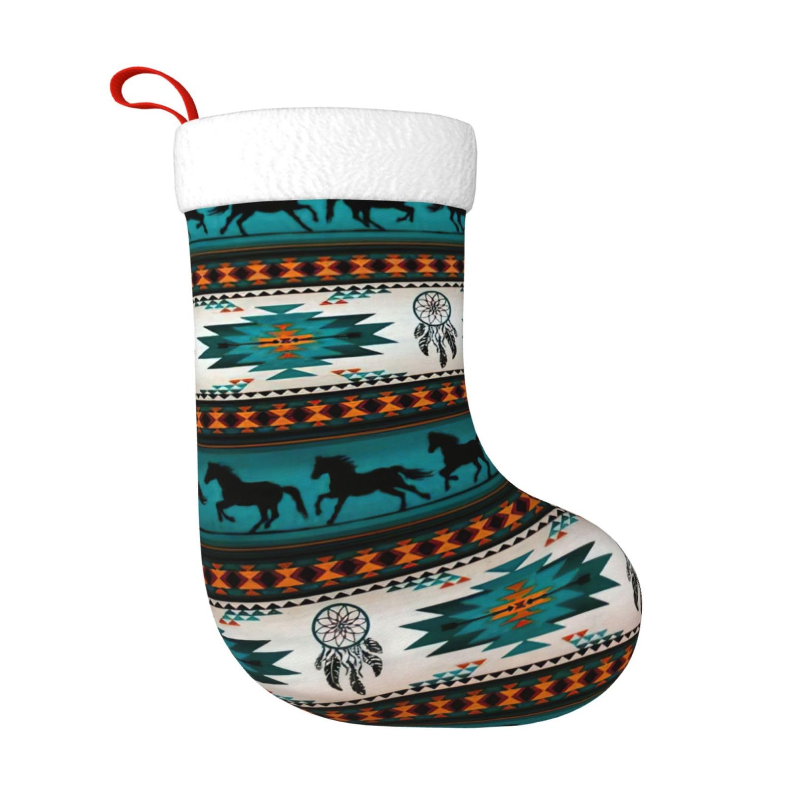 Wurton Horse Christmas Stocking Print Xmas Stockings For Party Decor Family Holiday Hanging Stockings