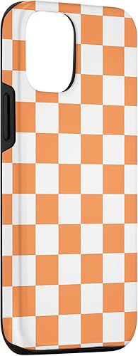 Miniatura 3 de Funda clásica con patrón de tablero de ajedrez naranja y blanco a cuadros para iPhone 13