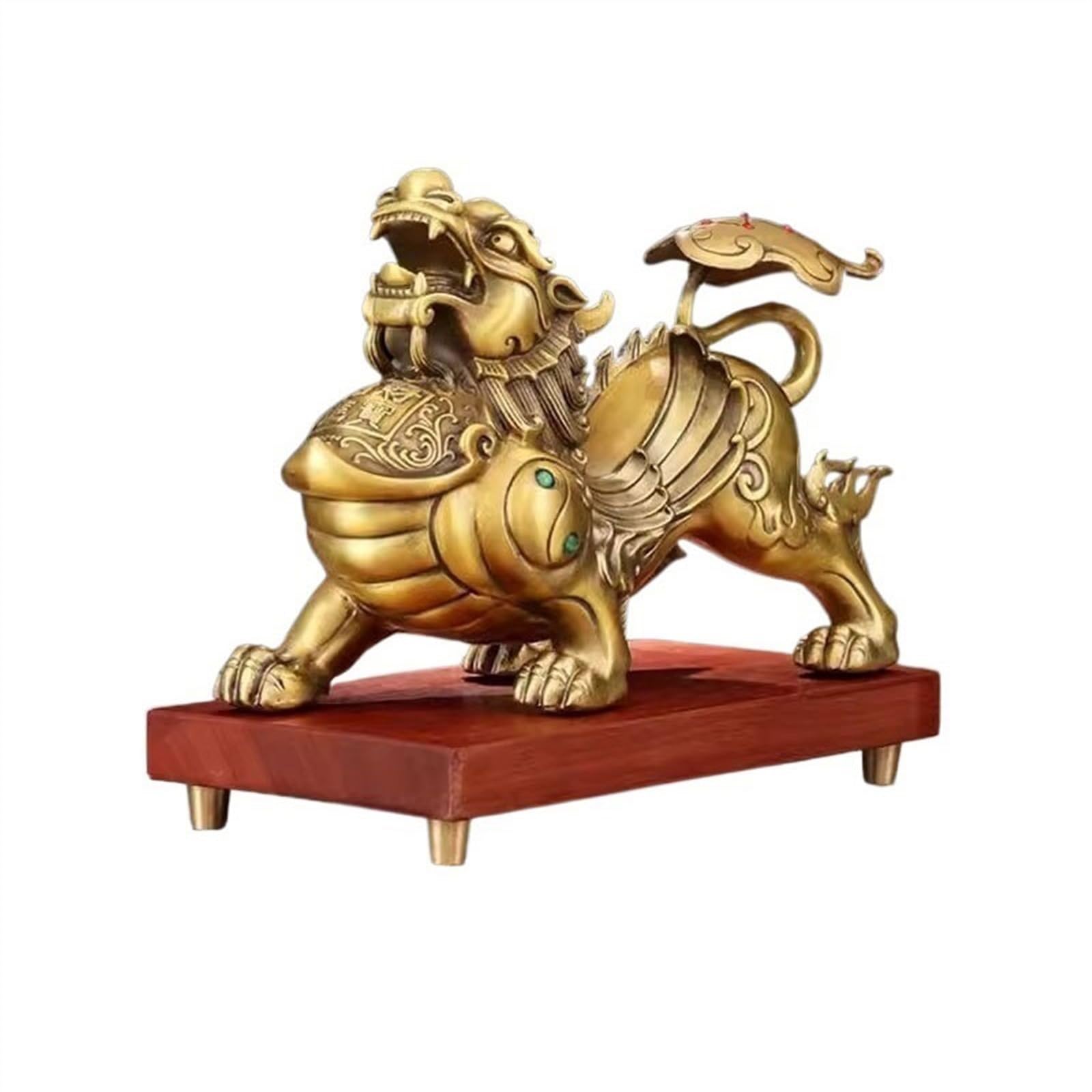 YNIYUJKL Feng Shui Buddha Statue Vintage Copper Gathering Wealth Decorations Office Lucky Feng Shui Decorations Fortune Pixiu Ornaments With Base Desktop Decoration Ornaments,Right-L