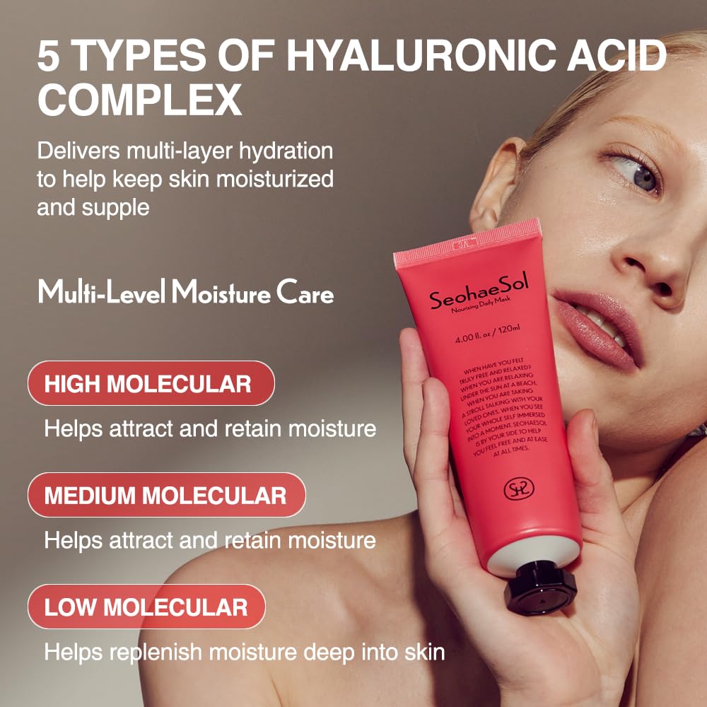 Nourishing Daily Mask 120ml, Hydrating Cream Mask for Face, Overnight Sleeping Mask with Ceramide & Hyaluronic Acid, Deep Moisture Nourishing Skincare for Dry Sensitive Skin