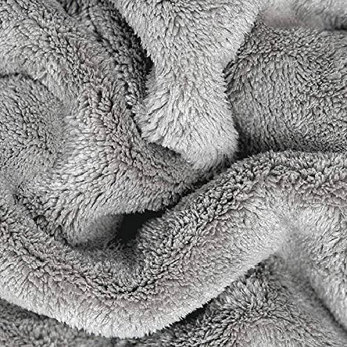 Image of Auto Hub Heavy Microfiber Cloth 500 GSM (Size 60cm x 40cm) /Pack of 5,for Car Cleaning and Detailing, Double Sided, Extra Thick Plush Microfiber Cloth Lint-Free, Color:- Grey