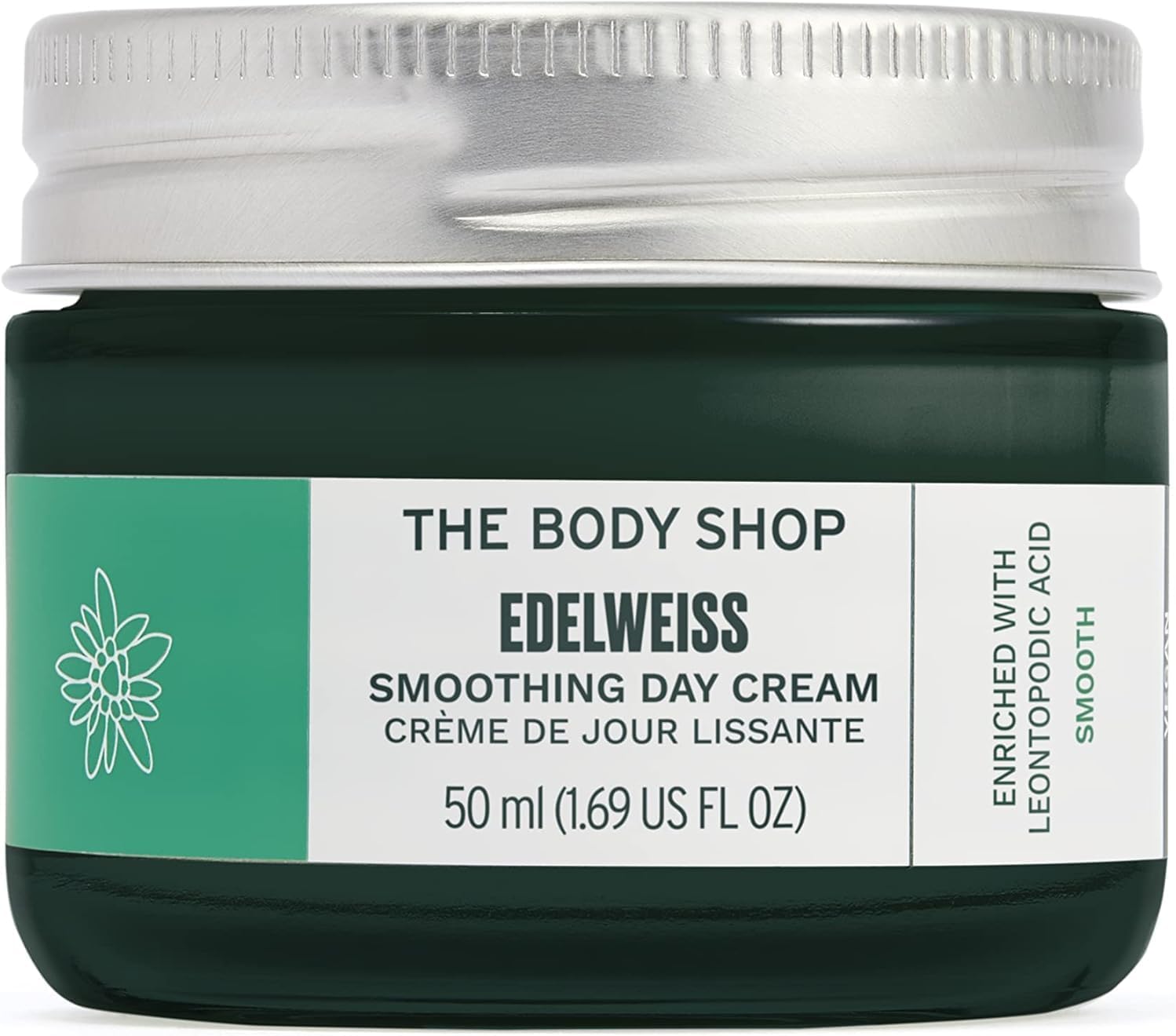 Edelweiss Smoothing Day Cream (1x 50ml), Lightweight Face Cream for 48hr Hydration, Skin Looks Smoother & Plumped with Moisture, Enriched with Edelweiss Extract & Moringa Oil