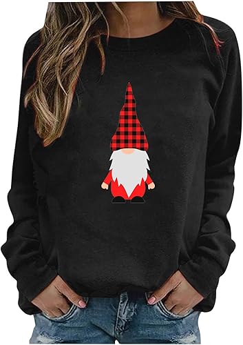 Camisas para el día de San Valentín para mujer sudadera con estampado de corazón cuello redondo manga larga camiseta