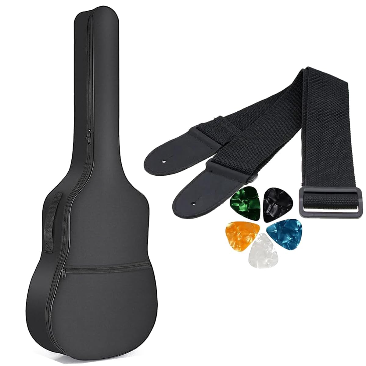 Pleasure Acoustic Guitar Bag for 38, 39, 40, 41 inch Guitars Cover Gig Bag for Yamaha/Pacifica/Juarez/Fender & All Acoustic Guitar Carrying Bag with Guitar Strap Belt & Guitar Picks-image-38