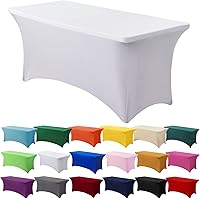 Vista 1 de Mantel de elastano de 6 pies, mantel elástico universal para mesas rectangulares, mantel elástico universal para mesa de patio para bodas