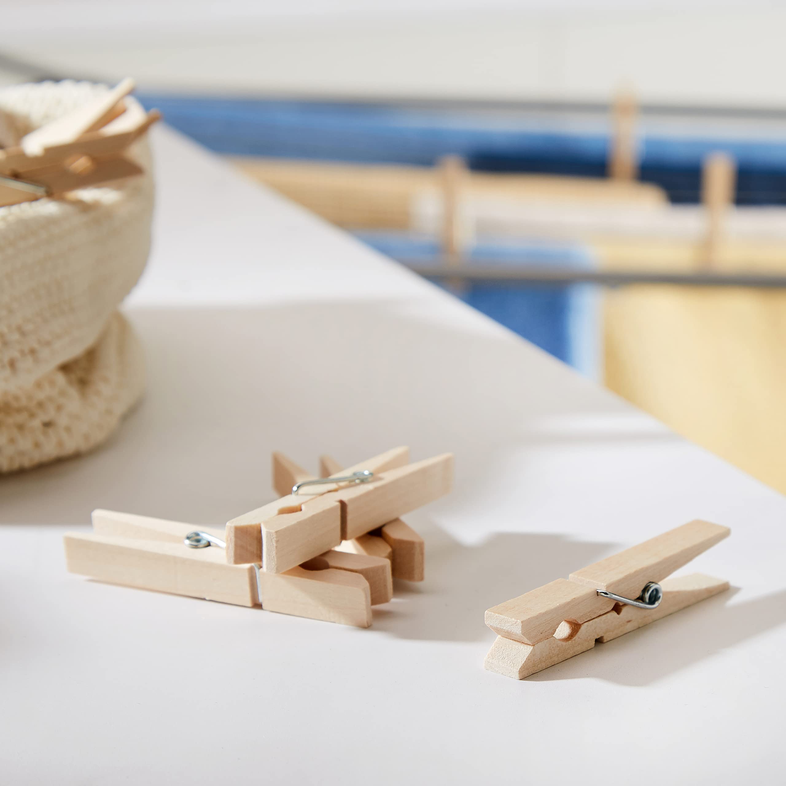 Wenko Pinzas para la Ropa Madera Juego de 50 Piezas - 50 Piezas, Madera, 1 x 7 x 1 cm, Marrón