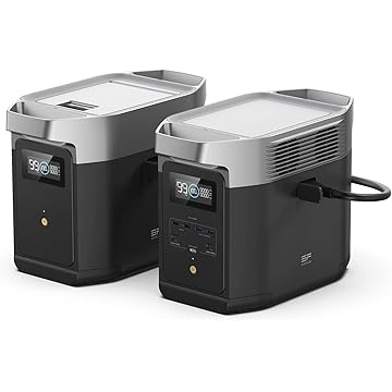 EF ECOFLOW Portable Power Station DELTA2 with Smart Extra Battery, Expand Capacity from 1024Wh to 2048Wh, Solar Generator for Home Backup, Emergency, Outdoor Camping