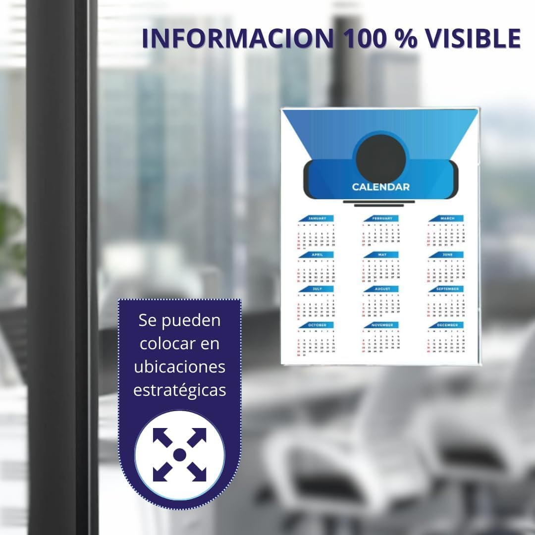GOYAPRINT Soporte de Pared A4 Adhesivo para Carteles Expositor de Pared para Letreros de Tiendas Restaurantes Bares Locales Oficinas (Vertical)