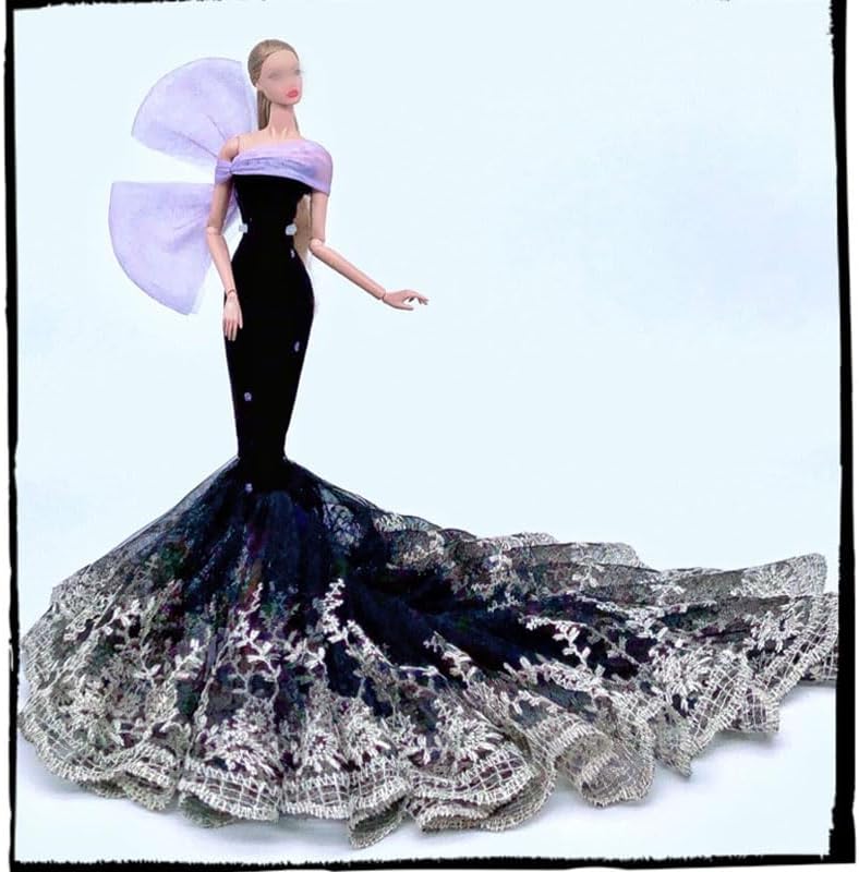 Miniatura 2 de Vestido de novia de princesa de moda, vestido de fiesta, ropa para muñeca de 11.5 pulgadas, vestidos de cola de pez 16, accesorios para muñecas