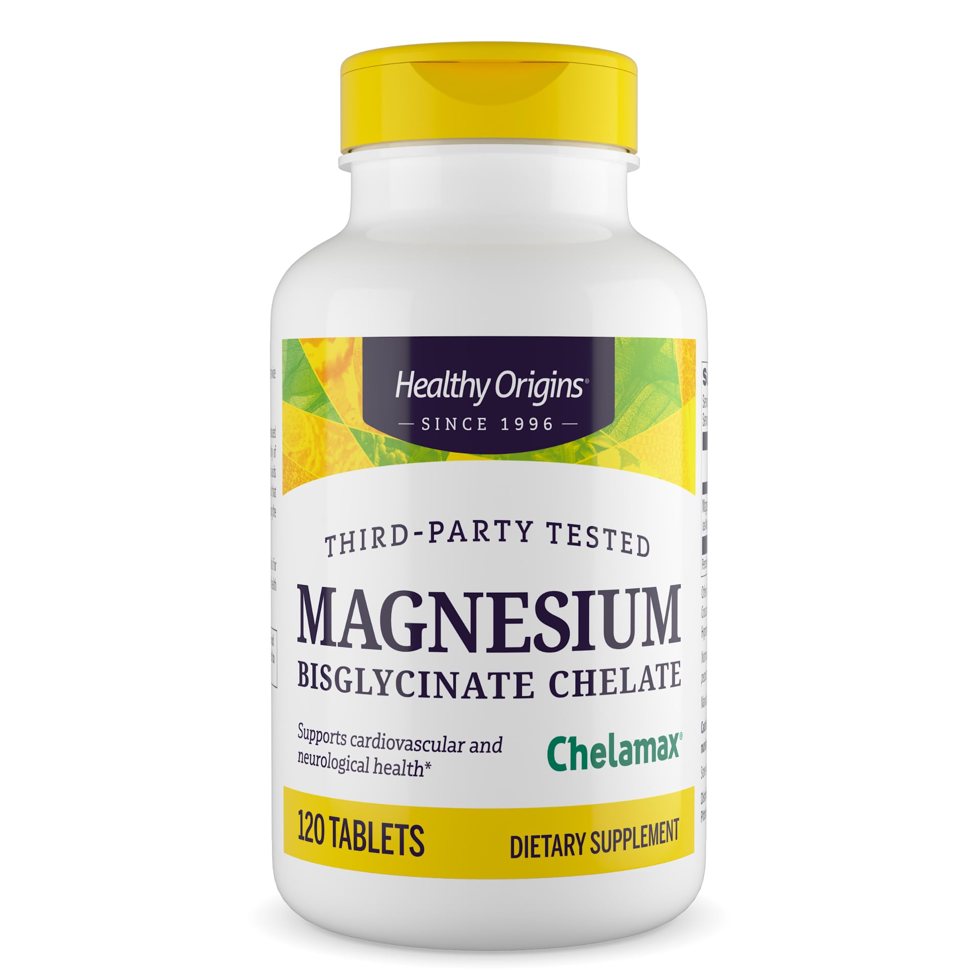 Healthy Origins Magnesium Bisglycinate Chelate (Chelamax®) 200mg, 120 Tablets